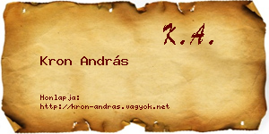 Kron András névjegykártya